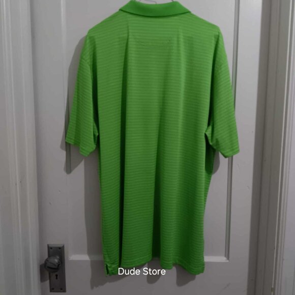 Greg Norman Play Dry Bright Green Striped Polo - Size: XL - Picture 4 of 5